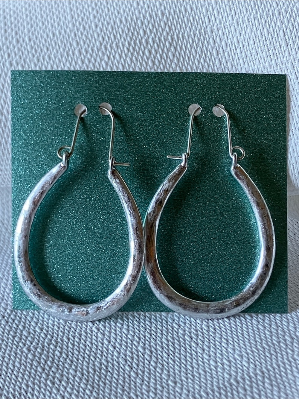 Profits for Poppi822 - Silver hammered hoops - Picture 1 of 3